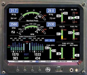 新型的数字化发动机仪表，EMS（Engine Monitor System，发动机监视系统），这是JPI的EMP960型。